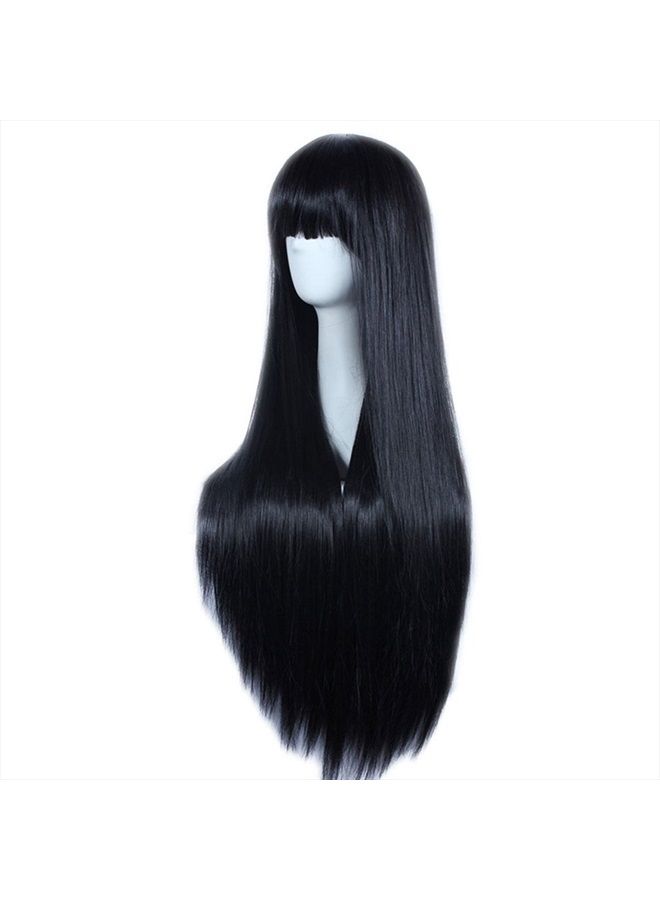 AKStore Wigs 32" 80cm Long Straight Anime Fashion Women's Cosplay Wig With Free Wig Cap(Black) - Image 5