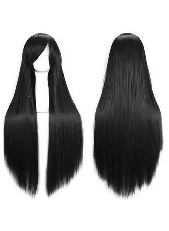 AKStore Wigs 32" 80cm Long Straight Anime Fashion Women's Cosplay Wig With Free Wig Cap(Black) - Image 1