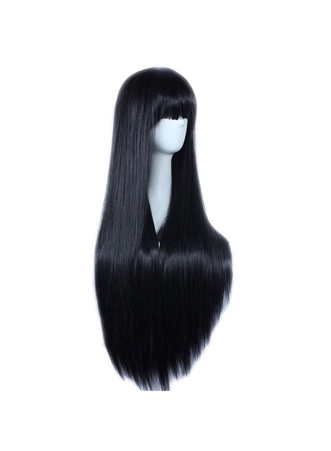 AKStore Wigs 32" 80cm Long Straight Anime Fashion Women's Cosplay Wig With Free Wig Cap(Black) - Image 3