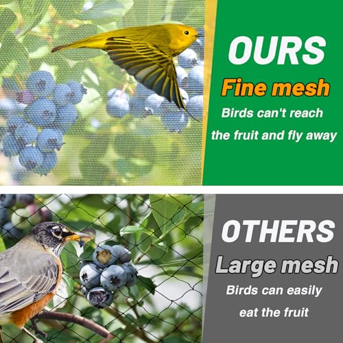 Alphatool 2 Pack 6.5x10ft Garden Netting - Ultra Fine Mesh Plant Covers to Keep Small Animals Pest Out, Bird Barrier Screen for Protecting Vegetables Fruits Flowers Raised Beds (Without Support Pole) - Image 3