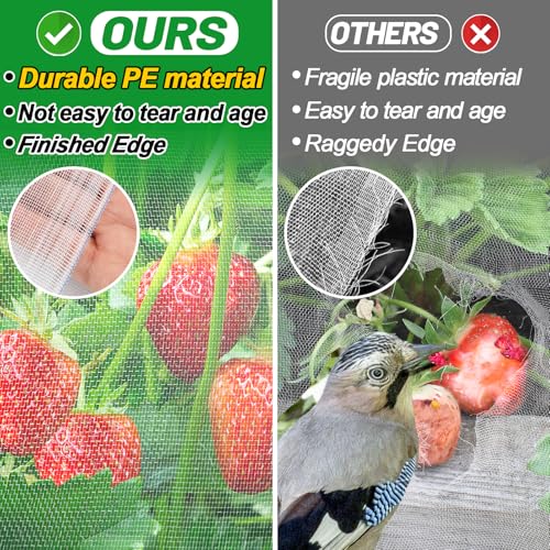 Alphatool 2 Pack 6.5x10ft Garden Netting - Ultra Fine Mesh Plant Covers to Keep Small Animals Pest Out, Bird Barrier Screen for Protecting Vegetables Fruits Flowers Raised Beds (Without Support Pole) - Image 4