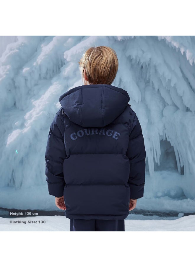Mqd Boys' Kids Winter College Style Warm Bear Hooded Down Jacket - Image 2