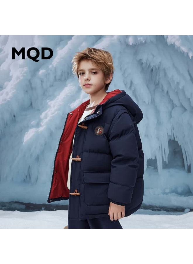 Mqd Boys' Kids Winter College Style Warm Bear Hooded Down Jacket - Image 1