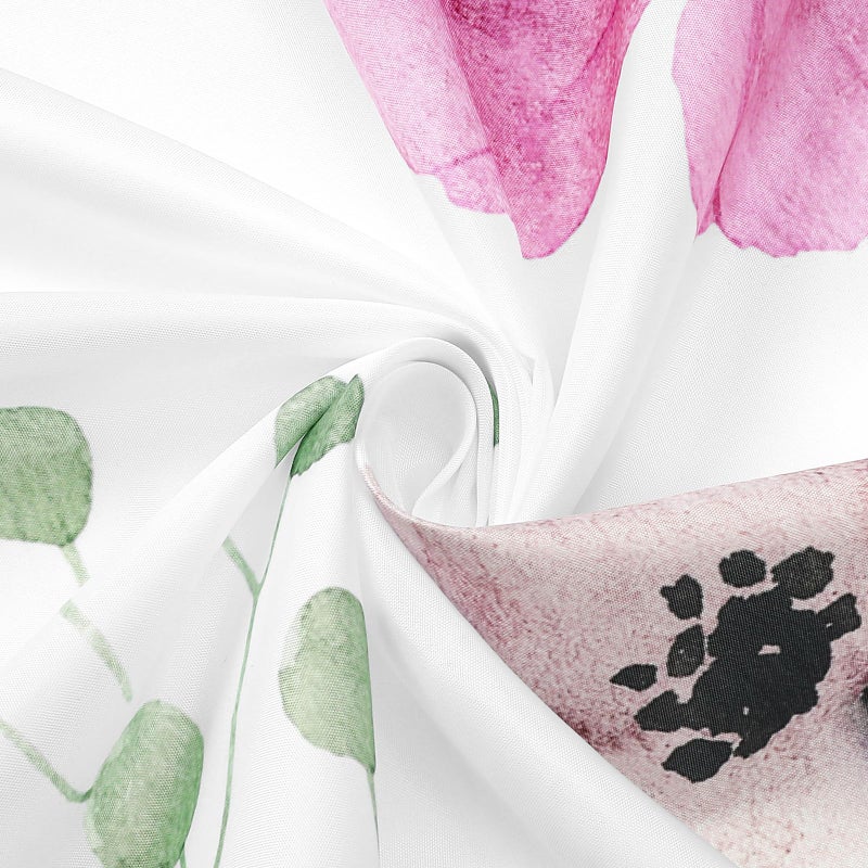Gibelle Watercolor Floral Shower Curtain, Pink Beige Flower Shower Curtain for Bathroom, Modern Minimalist Waterproof Fabric Shower Curtain Set 72x72 Inch - Image 4