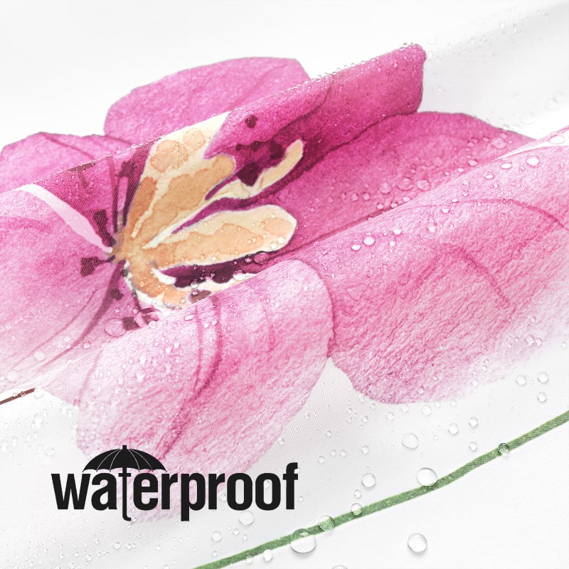 Gibelle Watercolor Floral Shower Curtain, Pink Beige Flower Shower Curtain for Bathroom, Modern Minimalist Waterproof Fabric Shower Curtain Set 72x72 Inch - Image 3