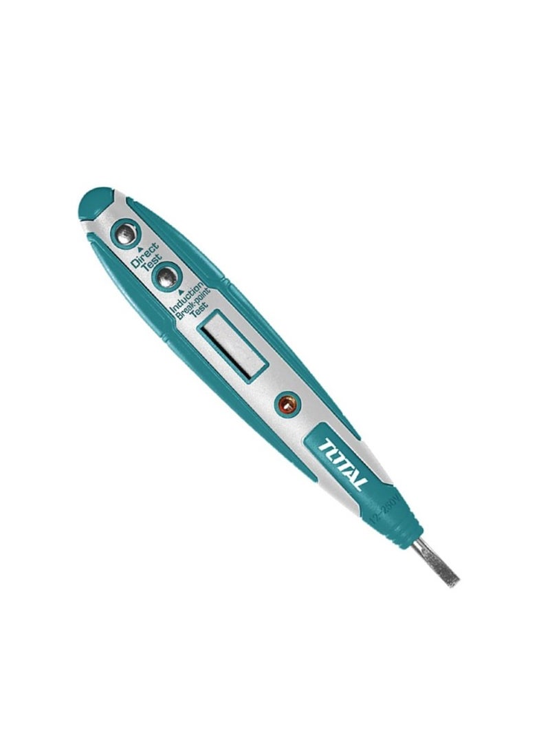 توتال TOTAL THT292201 قلم اختبار الجهد الكهربائي، كاشف جهد متردد ومستمر (AC/DC) يعمل بالتلامس وبدون تلامس، مفك اختبار كهربائي بشاشة عرض رقمية LCD، أداة اختبار الدوائر الكهربائية (12-220 فولت تيار مستمر و100-500 فولت تيار متردد). - Image 5