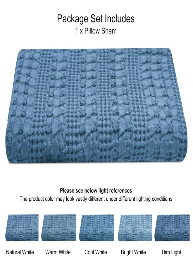 PHF 100% Cotton Waffle Body Pillowcase with Zipper, 1 Pack 20" x 54" Soft Skin-Friendly Pillow Sham, No Filling, Aesthetic Woven and Breathable Waffle Weave Body Pillow Cover for Bed, Denim Blue - Image 5