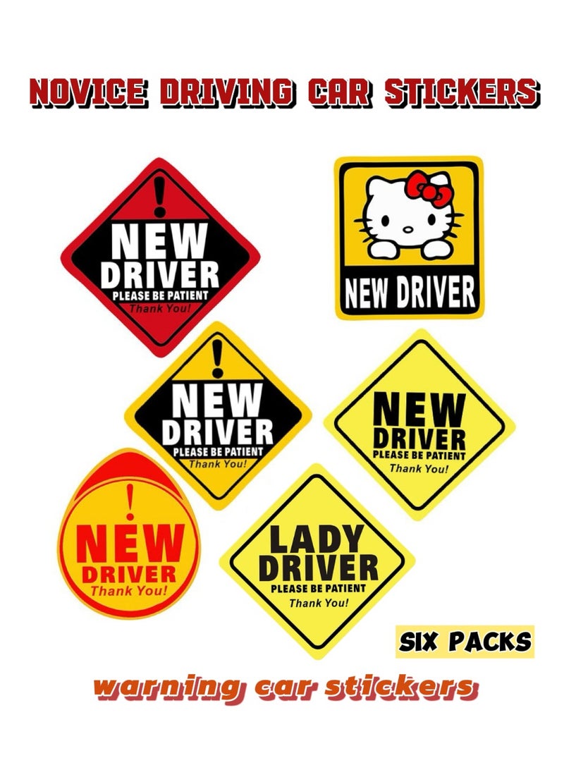 Generic NEW DRIVER Warning Decal | Waterproof Reflective "Student Driver" Sign (Unisex Design) | Dual-Use Sticker + Magnet (Fits Cars/SUVs/Trucks)  - Image 1