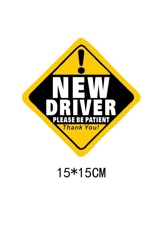 Generic NEW DRIVER Warning Decal | Waterproof Reflective "Student Driver" Sign (Unisex Design) | Dual-Use Sticker + Magnet (Fits Cars/SUVs/Trucks)  - Image 2
