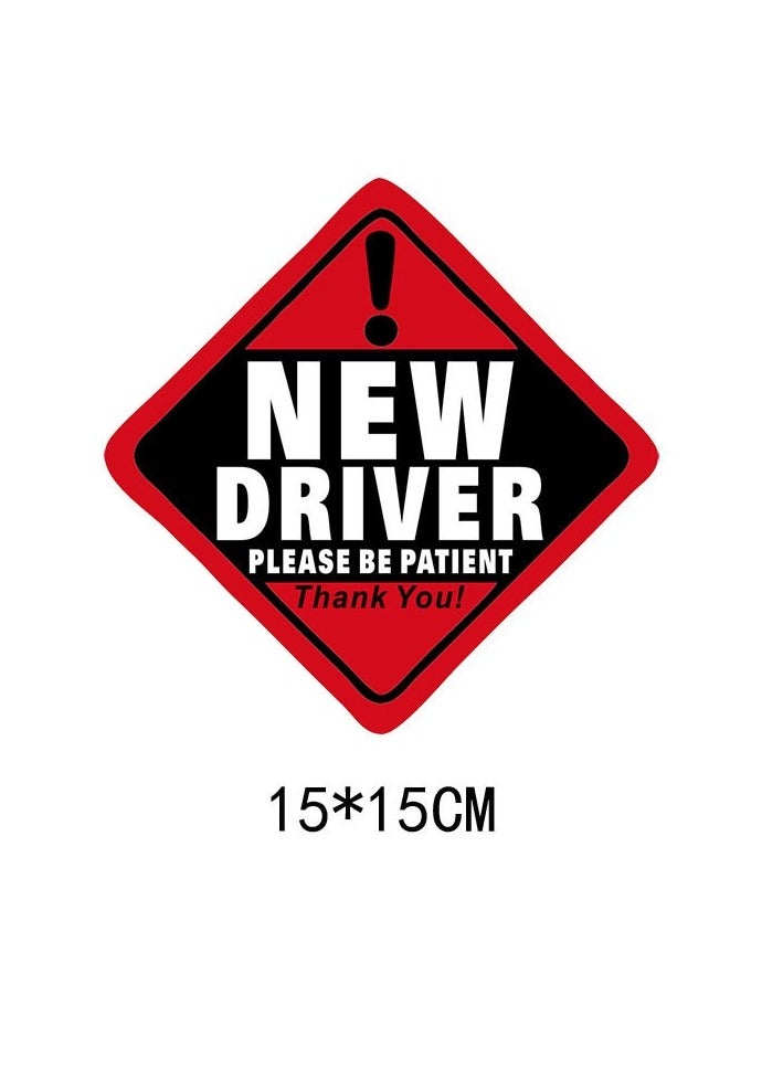 Generic NEW DRIVER Warning Decal | Waterproof Reflective "Student Driver" Sign (Unisex Design) | Dual-Use Sticker + Magnet (Fits Cars/SUVs/Trucks)  - Image 3