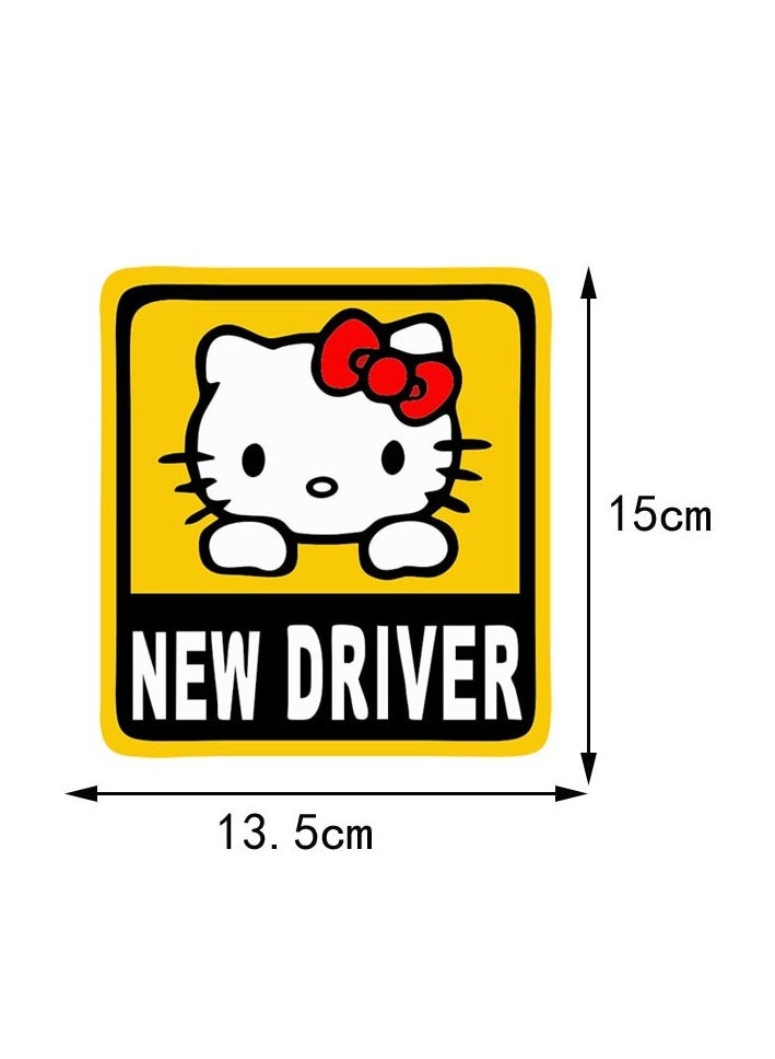 Generic NEW DRIVER Warning Decal | Waterproof Reflective "Student Driver" Sign (Unisex Design) | Dual-Use Sticker + Magnet (Fits Cars/SUVs/Trucks)  - Image 5