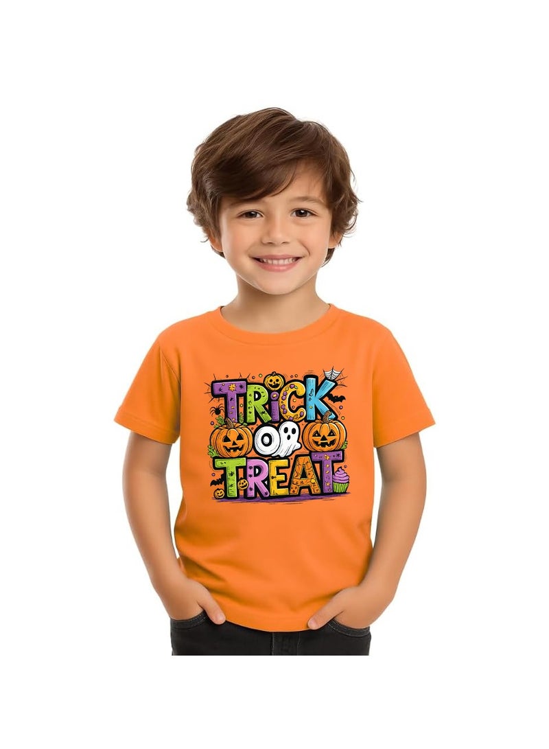 PRINTSHOP4ME Halloween T-Shirt For Boys Pumpkin Tshirt Boy Perfect For Halloween Thanksgiving Gift Ideal Souvenirs And Party Favors - Image 1