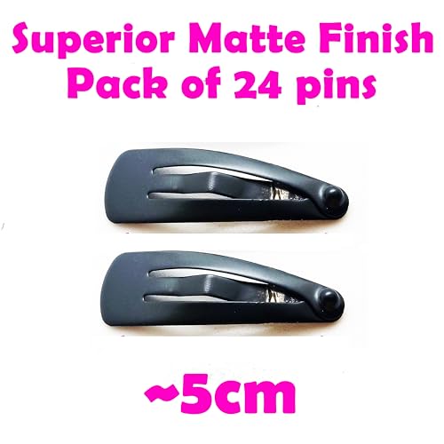 HP HIGH PROFILE Black Tic Tac Hair Clips Korean Hair Accessories Tick Tack Pins for Women and Girls (Pack of 24) Matte Black Colour- Size 5 cm - Image 4