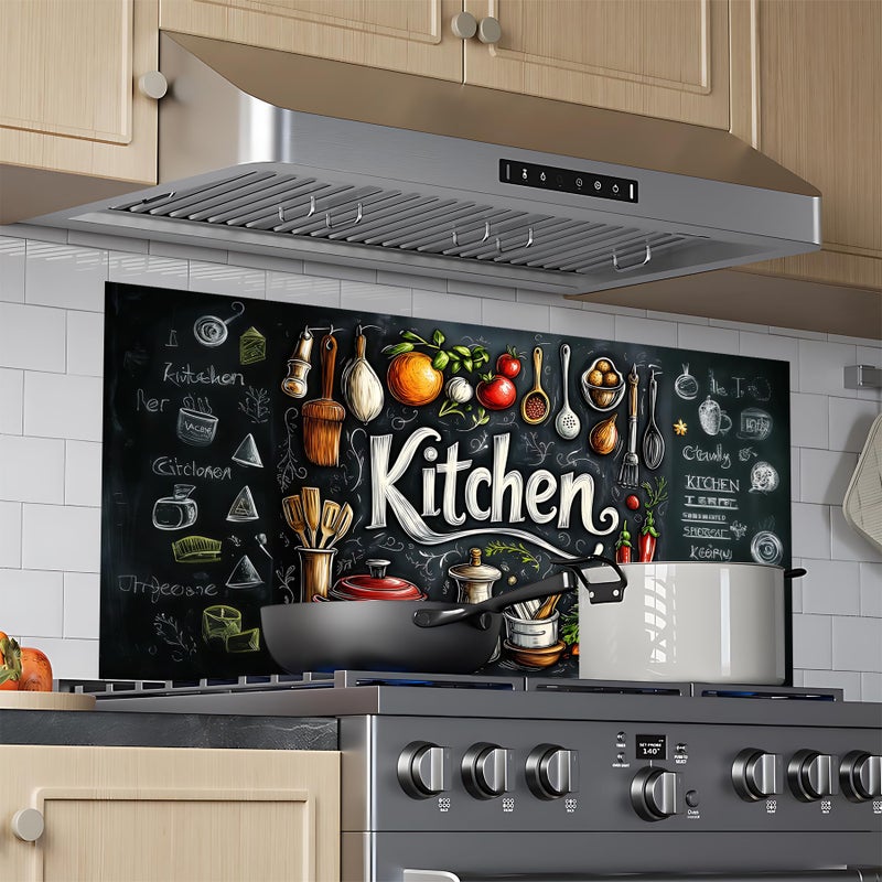 AOHMPT Kitchen Wallpaper and Stove Backsplash Stickers - Waterproof PVC Vinyl Peel & Stick Decals, Reusable Glossy Wall Art for Modern Homes by EasyInstall Decor 30" x 16" - Image 4