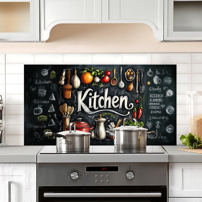AOHMPT Kitchen Wallpaper and Stove Backsplash Stickers - Waterproof PVC Vinyl Peel & Stick Decals, Reusable Glossy Wall Art for Modern Homes by EasyInstall Decor 30" x 16" - Image 3