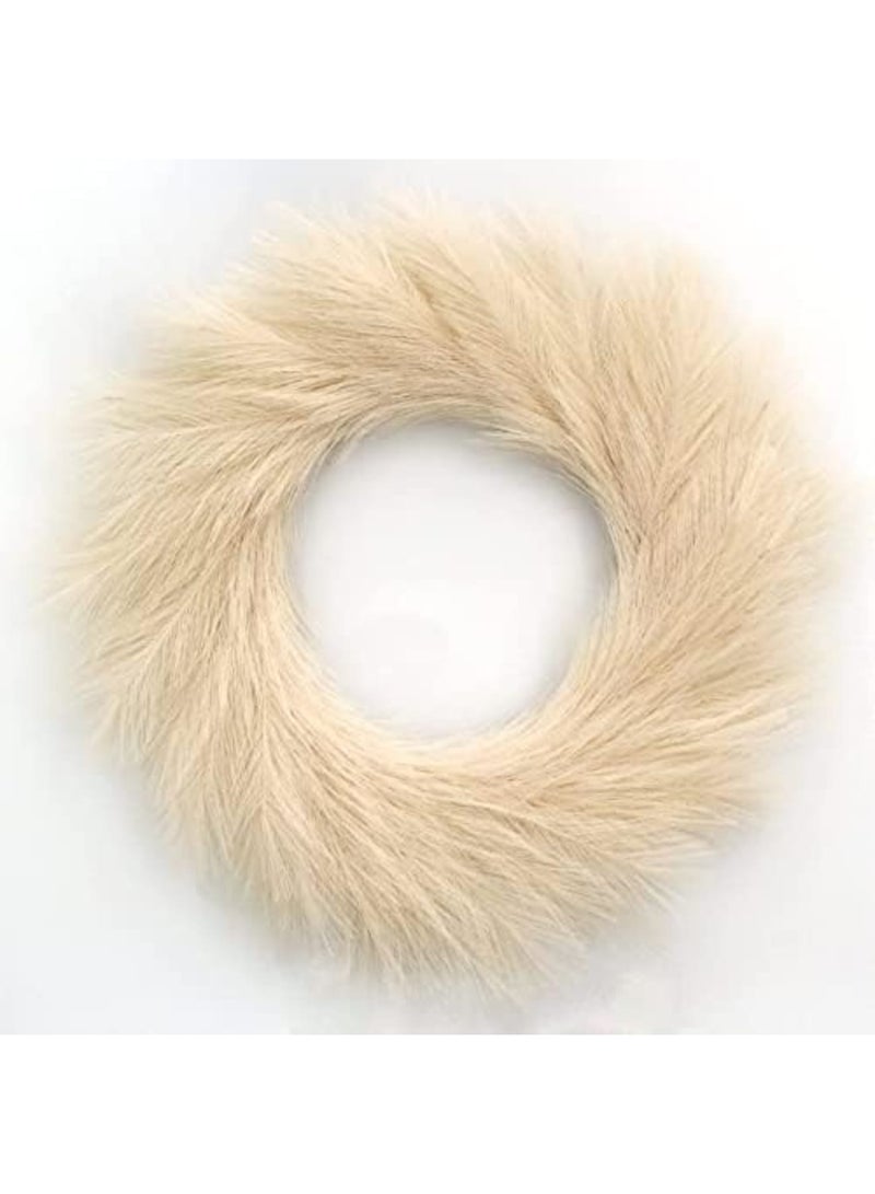 Luckam Pampas Grass Wreath, 24" Faux Handwork Pampas Grass Decor, Artificial Pampas Grass Wreath for All Seasons, Boho Wall Decor for Front Door Window Home Decoration - Image 1