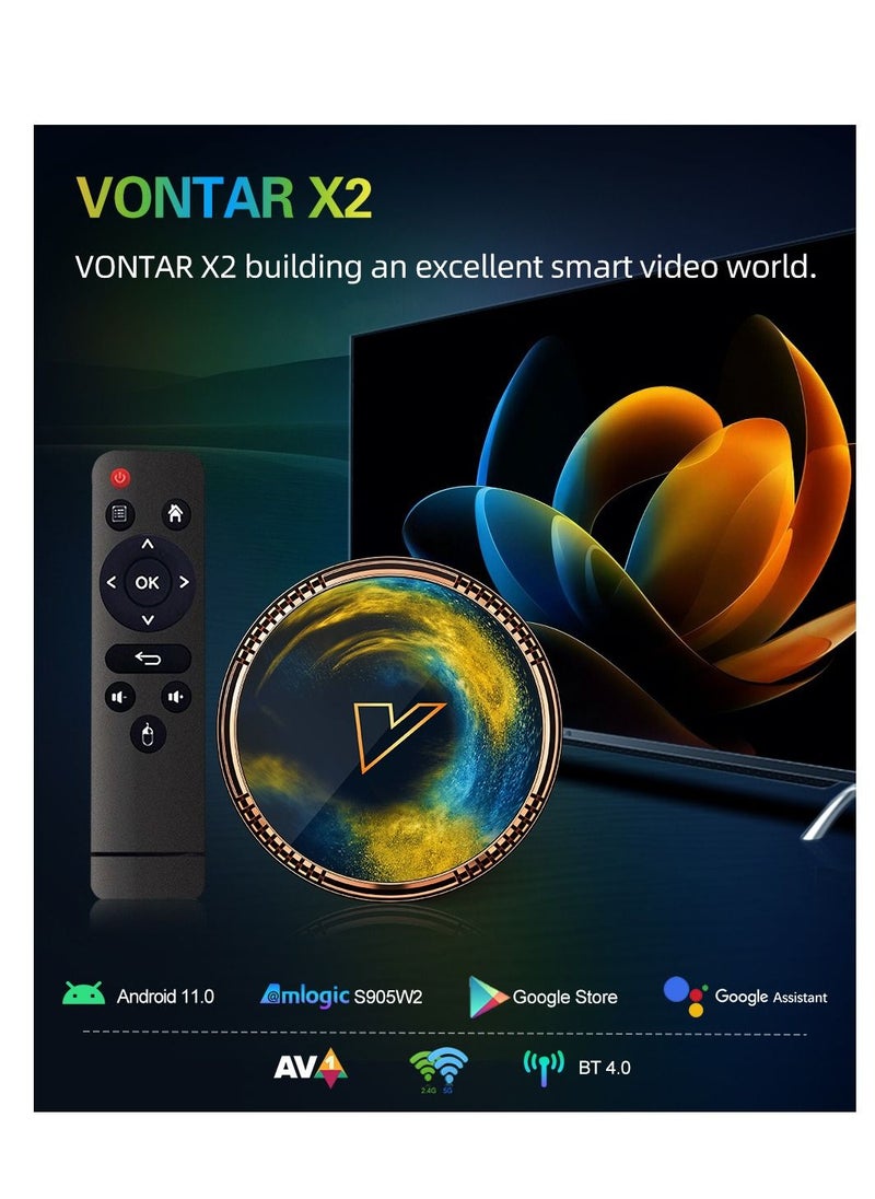 TV Box Android 11.0 Amlogic S905W2 Quad Core ARM Cortex A35 Support 2.4G&5G Dual WiFi BT4.0 Smart TV Box