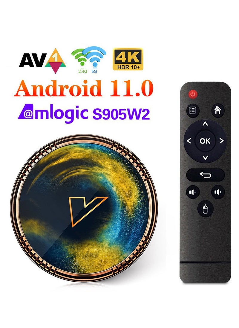 TV Box Android 11.0 Amlogic S905W2 Quad Core ARM Cortex A35 Support 2.4G&5G Dual WiFi BT4.0 Smart TV Box