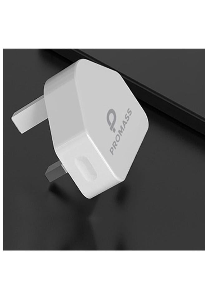 بروماس شاحن حائطي أصلي يدعم الشحن السريع بمنفذ USB بقوة 10 وات من بروماس اللون الأبيض - Image 2