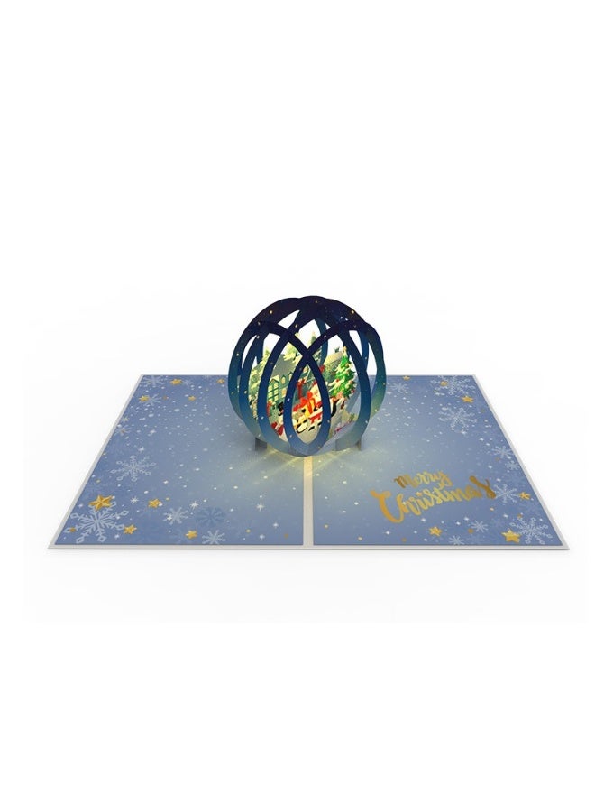 بيوينتي بطاقة عيد الميلاد ثلاثية الأبعاد لتهنئة العطلات عبر الحدود - كرة ثلجية لعيد الميلاد