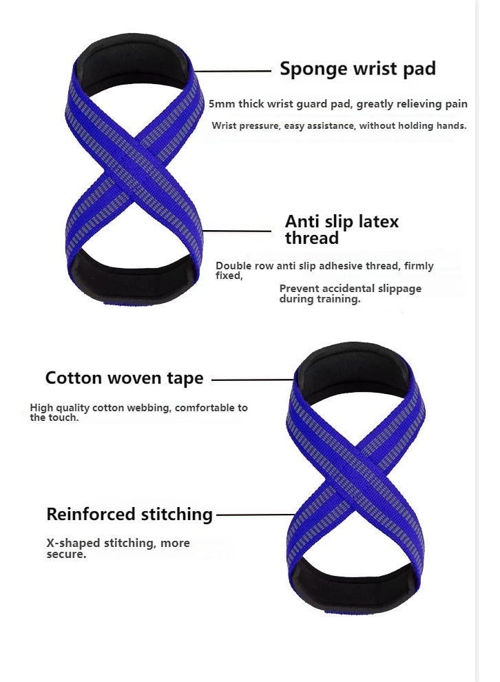ماسكابوني أحزمة رفع الأثقال بشكل 8 مع دعم المعصم، حزام قبضة مانع للانزلاق لتمارين الديدلفت والقوة، أداة تمارين رياضية ثقيلة - Image 4