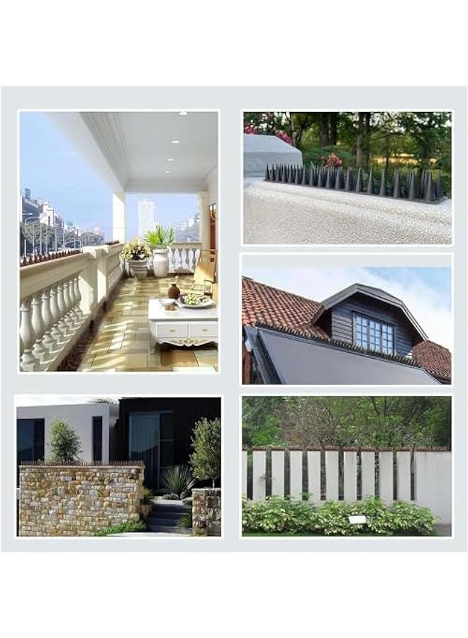 HOOKOR Bird Spikes,12 Pack Bird Squirrel Rac eon Cat Animal Deterrent Spikes for Outside Anti Bird Defender Spikes Outdoor to Keep Birds Away,18inch, Black (45-01) - Image 2