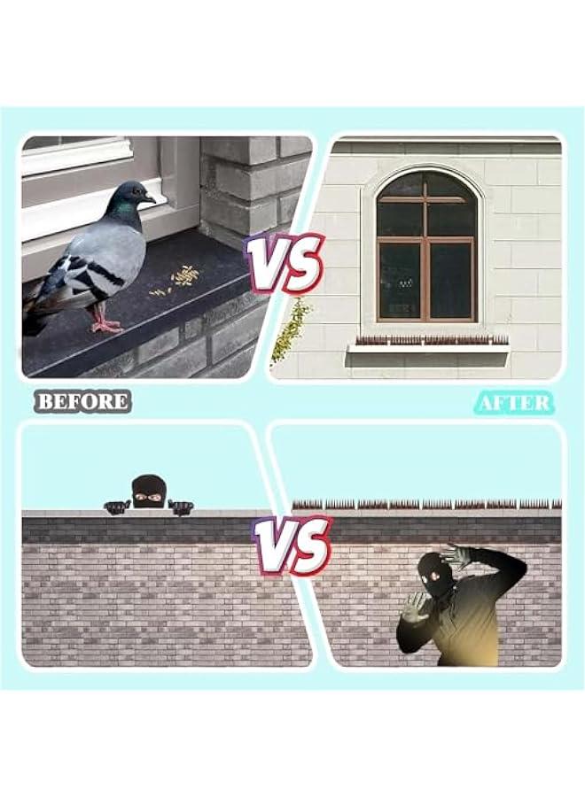 HOOKOR Bird Spikes,12 Pack Bird Squirrel Rac eon Cat Animal Deterrent Spikes for Outside Anti Bird Defender Spikes Outdoor to Keep Birds Away,18inch, Black (45-01) - Image 3