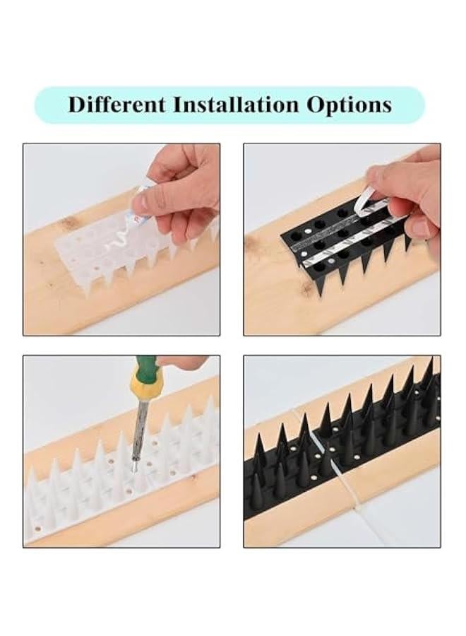 HOOKOR Bird Spikes,12 Pack Bird Squirrel Rac eon Cat Animal Deterrent Spikes for Outside Anti Bird Defender Spikes Outdoor to Keep Birds Away,18inch, Black (45-01) - Image 4