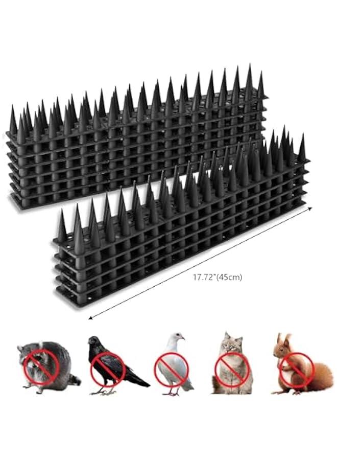 HOOKOR Bird Spikes,12 Pack Bird Squirrel Rac eon Cat Animal Deterrent Spikes for Outside Anti Bird Defender Spikes Outdoor to Keep Birds Away,18inch, Black (45-01) - Image 5