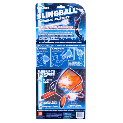 Djubi Slingball, Best Gifts for Kids and Teens All Ages 8 & Up - Slingshot Outdoor Light Up, Lawn, & Tailgating Family Game - Toys Gifts for 8 9 10 11 12 13 Year Old Boys - Night Flight - Image 5