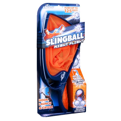 Djubi Slingball, Best Gifts for Kids and Teens All Ages 8 & Up - Slingshot Outdoor Light Up, Lawn, & Tailgating Family Game - Toys Gifts for 8 9 10 11 12 13 Year Old Boys - Night Flight - Image 1
