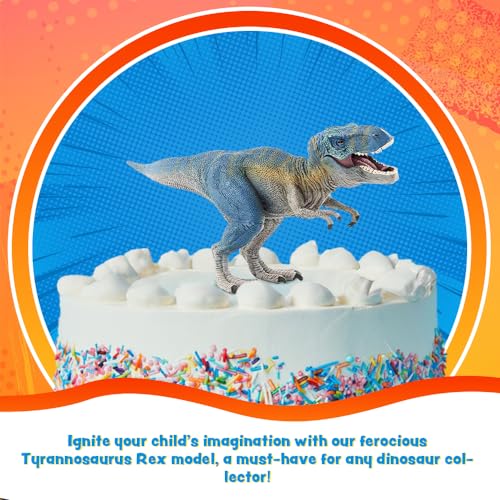 Bigefeixu Realistic Tyrannosaurus Rex Toy 11inch Large Dinosaur Action Figure with Movable Jaw STEM Learning Dinosaur Toys for Ages 4 Boys Girls Blue TRex Gift for Kids Collectors - Image 5