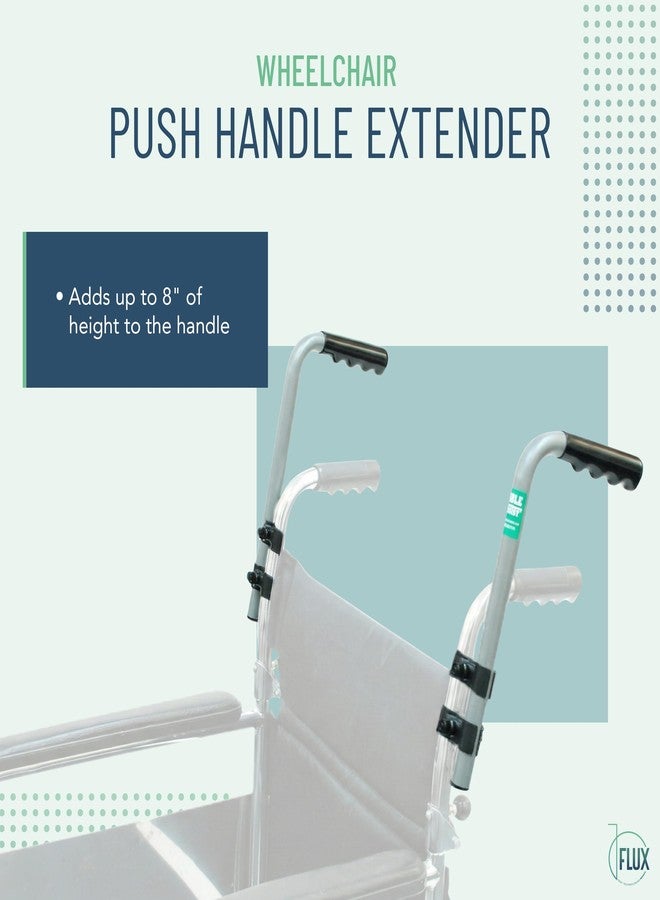 Flux Push Wheelchair Handle Extenders Stroller Bar Extensions, Universal Assist Accessories for Adults, 300lbs Weight Capacity, Adjustable Height - Image 2