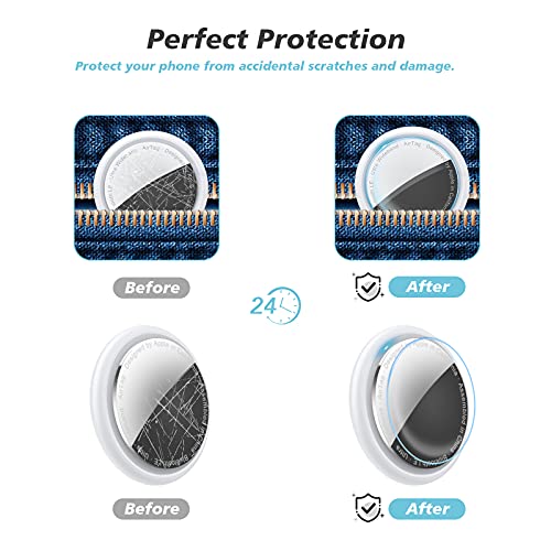 CloudValley [4+4 Packs Screen Protector for AirTag, Soft TPU AirTag Clear Protective Skin Film (Front and Back), Anti-Scratch Bubble-Free Case Friendly for AirTags 2021 - Image 5