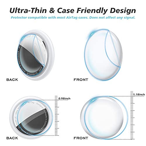CloudValley [4+4 Packs Screen Protector for AirTag, Soft TPU AirTag Clear Protective Skin Film (Front and Back), Anti-Scratch Bubble-Free Case Friendly for AirTags 2021 - Image 3