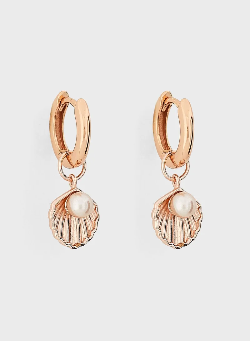 OLIVIA BURTON Under The Sea Shell Huggie Drop Earrings