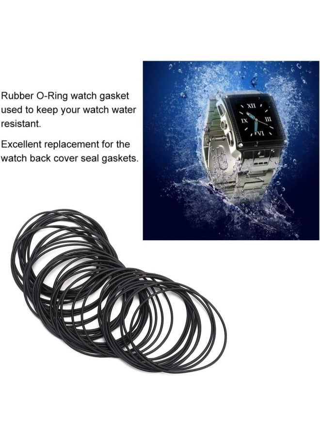 klarako 500Pcs/Bag O Ring Rubber Seal, O Ring Watch Gasket Watch Back Cover Seal Gaskets Watch Repairing Tool(0.8)  - Image 2