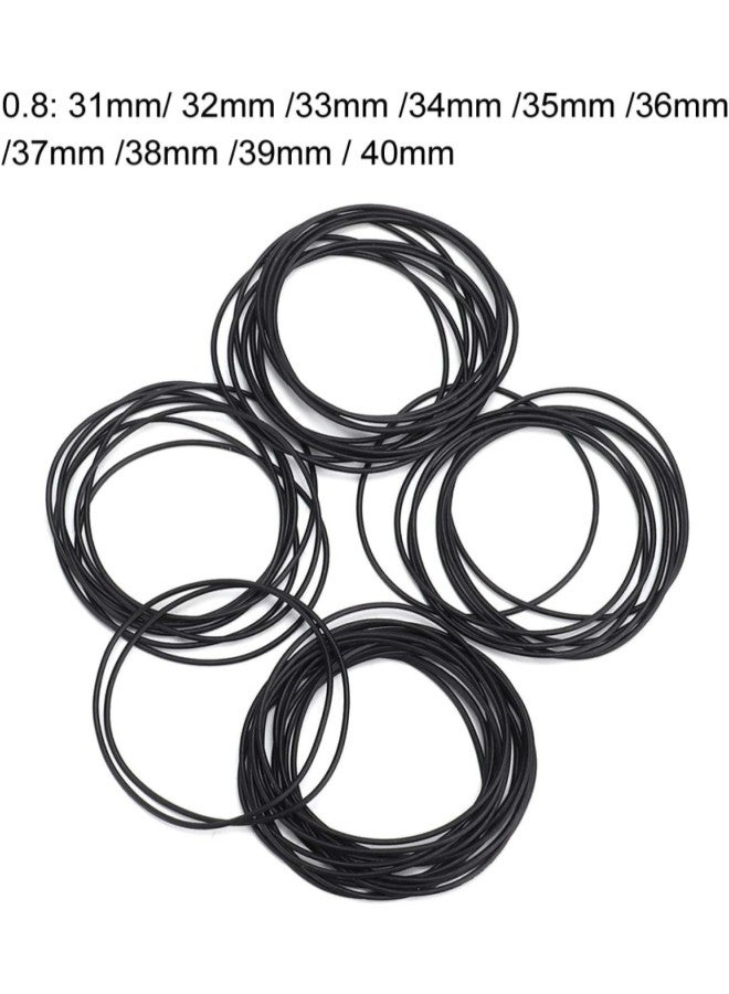 klarako 500Pcs/Bag O Ring Rubber Seal, O Ring Watch Gasket Watch Back Cover Seal Gaskets Watch Repairing Tool(0.8)  - Image 3