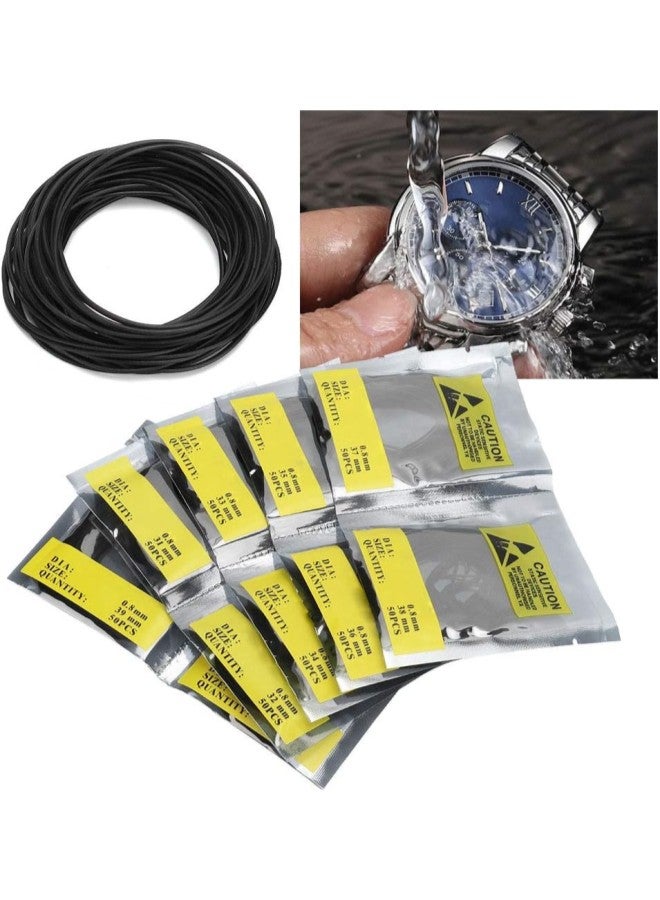 klarako 500Pcs/Bag O Ring Rubber Seal, O Ring Watch Gasket Watch Back Cover Seal Gaskets Watch Repairing Tool(0.8)  - Image 4
