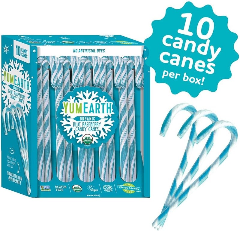 YumEarth Organic Blue Raspberry Candy Canes - Image 3