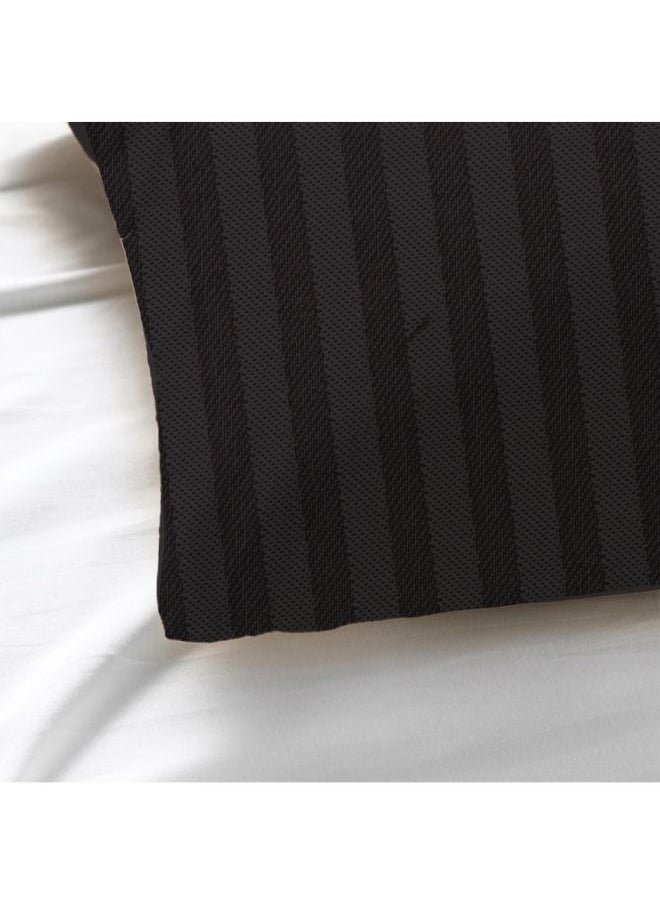 BYFT Tulip (Charcoal) King Size Fitted Sheet and Pillow Covers with 1 cm Satin Stripe (Set of 3 Pcs) 100% Cotton, Soft and Luxurious Hotel Quality Bed linen-300 TC  - Image 5