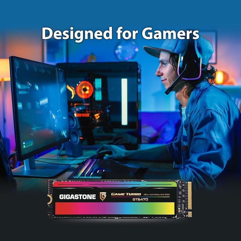 جيجاستون GIGASTONE M.2 SSD 2TB (2-Pack) PCIe 4.0 NVMe SSD 7,000MB/s Internal Gaming Solid State Hard Drive Upgrade PC Laptop PS5 Storage Turbo Speed for Gamers 3D Rendering 4K 8K Video Editing Creators - Image 3