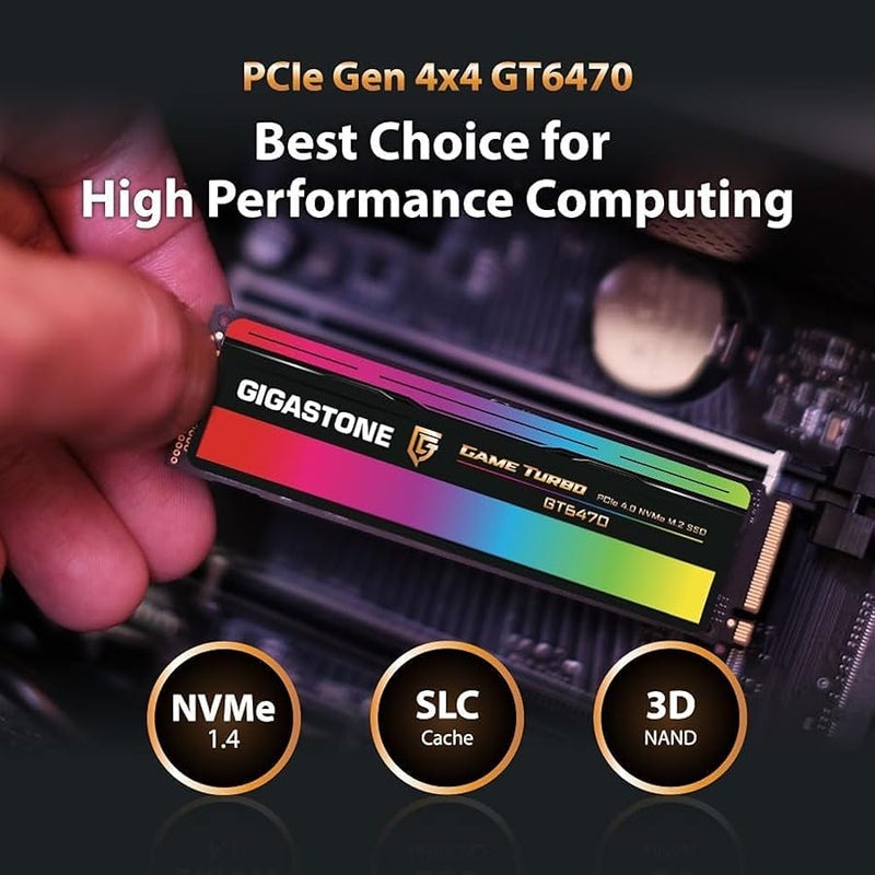 جيجاستون GIGASTONE M.2 SSD 2TB (2-Pack) PCIe 4.0 NVMe SSD 7,000MB/s Internal Gaming Solid State Hard Drive Upgrade PC Laptop PS5 Storage Turbo Speed for Gamers 3D Rendering 4K 8K Video Editing Creators - Image 4