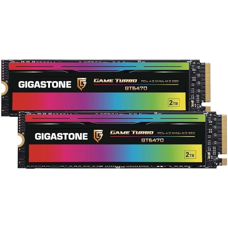 جيجاستون GIGASTONE M.2 SSD 2TB (2-Pack) PCIe 4.0 NVMe SSD 7,000MB/s Internal Gaming Solid State Hard Drive Upgrade PC Laptop PS5 Storage Turbo Speed for Gamers 3D Rendering 4K 8K Video Editing Creators - Image 1