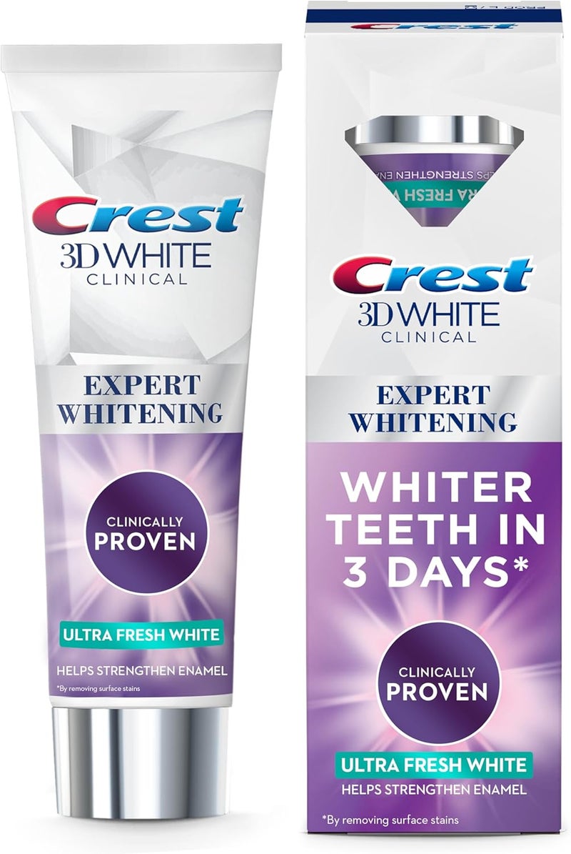Crest معجون أسنان كريست 3D وايت كلينيكال ألترا فريش وايت بتقنية تبييض متقدمة 75 مل - Image 1