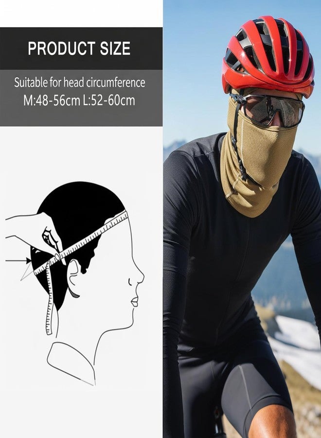 AOUTACC Balaclava Face Mask,Ski Mask for Men,Lightweight Windproof and UV Protection Full Face Cover Head Mask for Motorcycle Skiing Cycling Outdoor Activities-Tan(L) - Image 2
