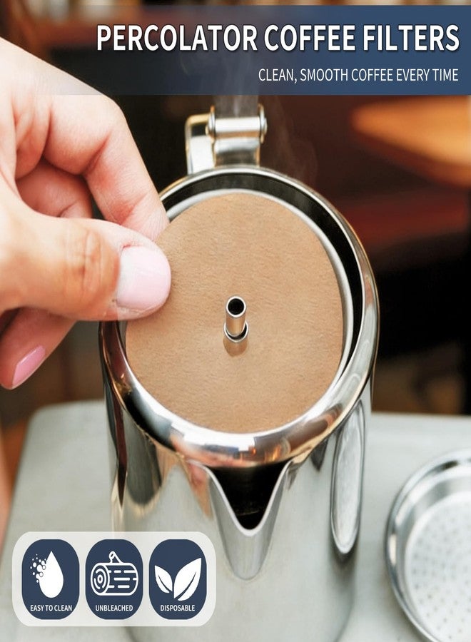 Piszvbej 300 Count Percolator Coffee Filters, 3.75 Inch Unbleached Disc Coffee Filters with Hole, Disposable Thick Round Paper Filter, Keeps Grounds Out, Perfect for Home, Office and Camping - Image 2