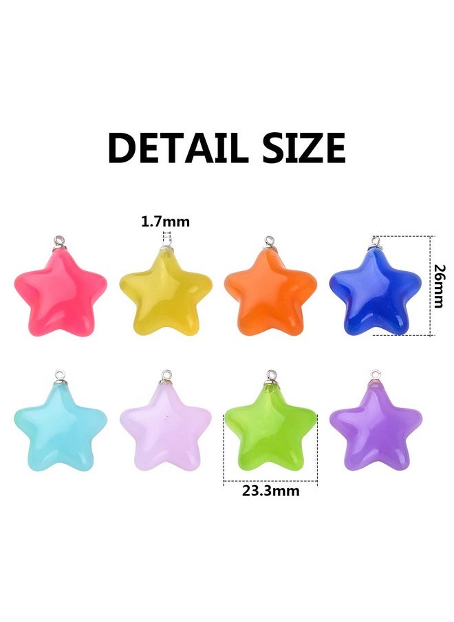 BronaGrand 20Pcs Star Pendants Charms Resin Star Charms Gummy Candy Star Beads Charms Celestial Charms Craft Supplies For Diy Earrings Necklace Bracelet Jewelry Making Accessory Mixed Colors  - Image 3