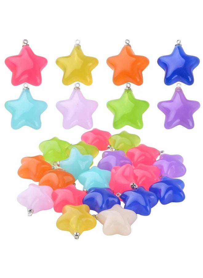 BronaGrand 20Pcs Star Pendants Charms Resin Star Charms Gummy Candy Star Beads Charms Celestial Charms Craft Supplies For Diy Earrings Necklace Bracelet Jewelry Making Accessory Mixed Colors  - Image 1