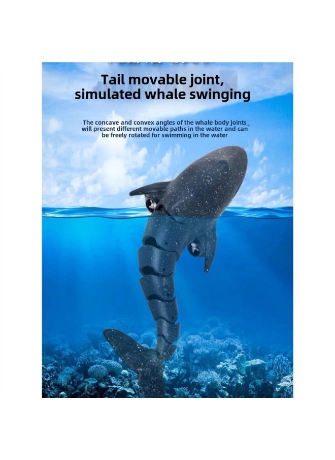 Generic - Remote Control Shark Electric Real Water Spray Remote Control Whale Can Be In The Water Will Swing Waterproof Swimming Outdoor Children's Toys-Color:Super Power Deep Sea Blue Whale + Waterproof Remote Control_four Batteries For 120 Minutes And Multiple Batteries - Image 1